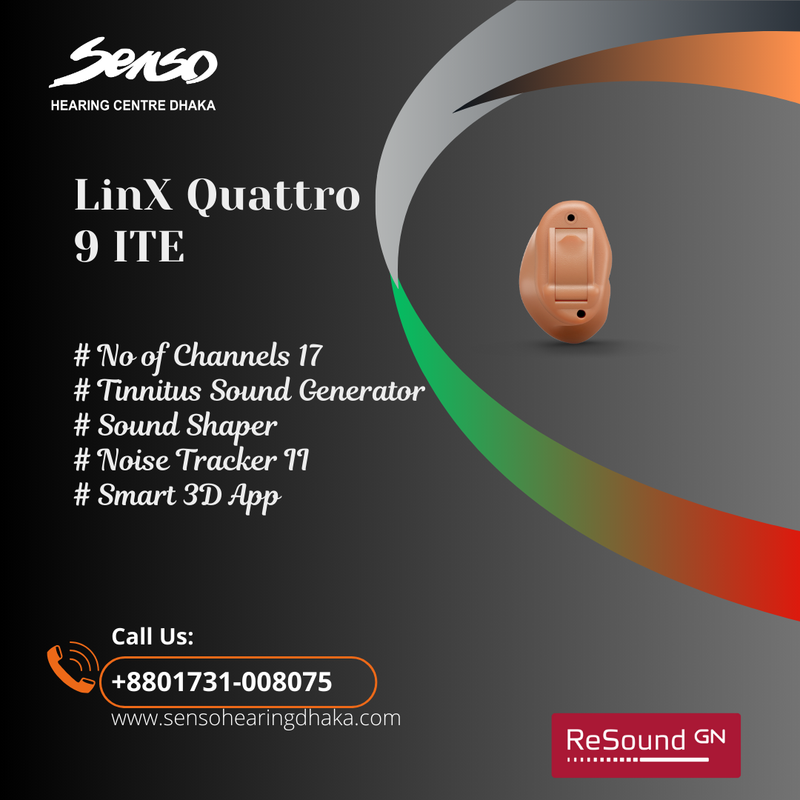Resound Linx Quattro 9 ITE hearing aid.