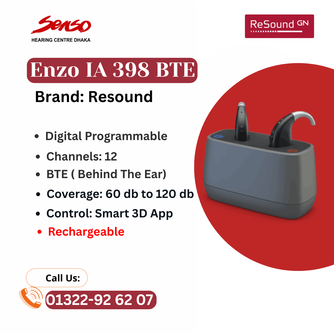 ReSound ENZO IA 398 BTE Rechargeable Hearing Aid