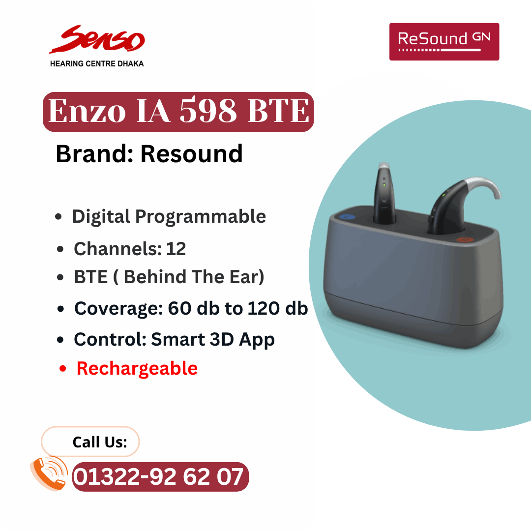ReSound ENZO IA 598 BTE Rechargeable Hearing Aid
