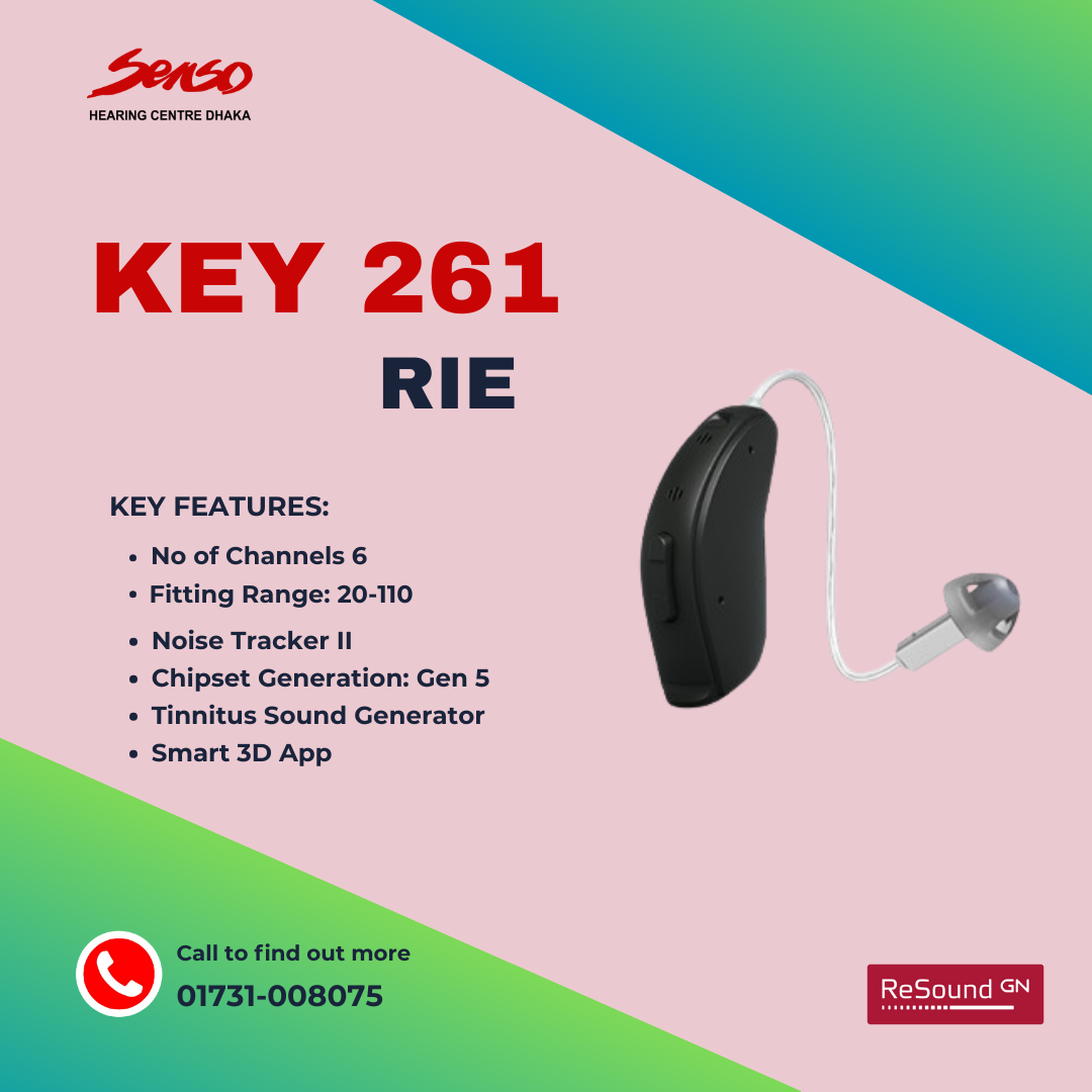 Resound Key 261 RIE (Receiver-in-Ear) hearing aid details