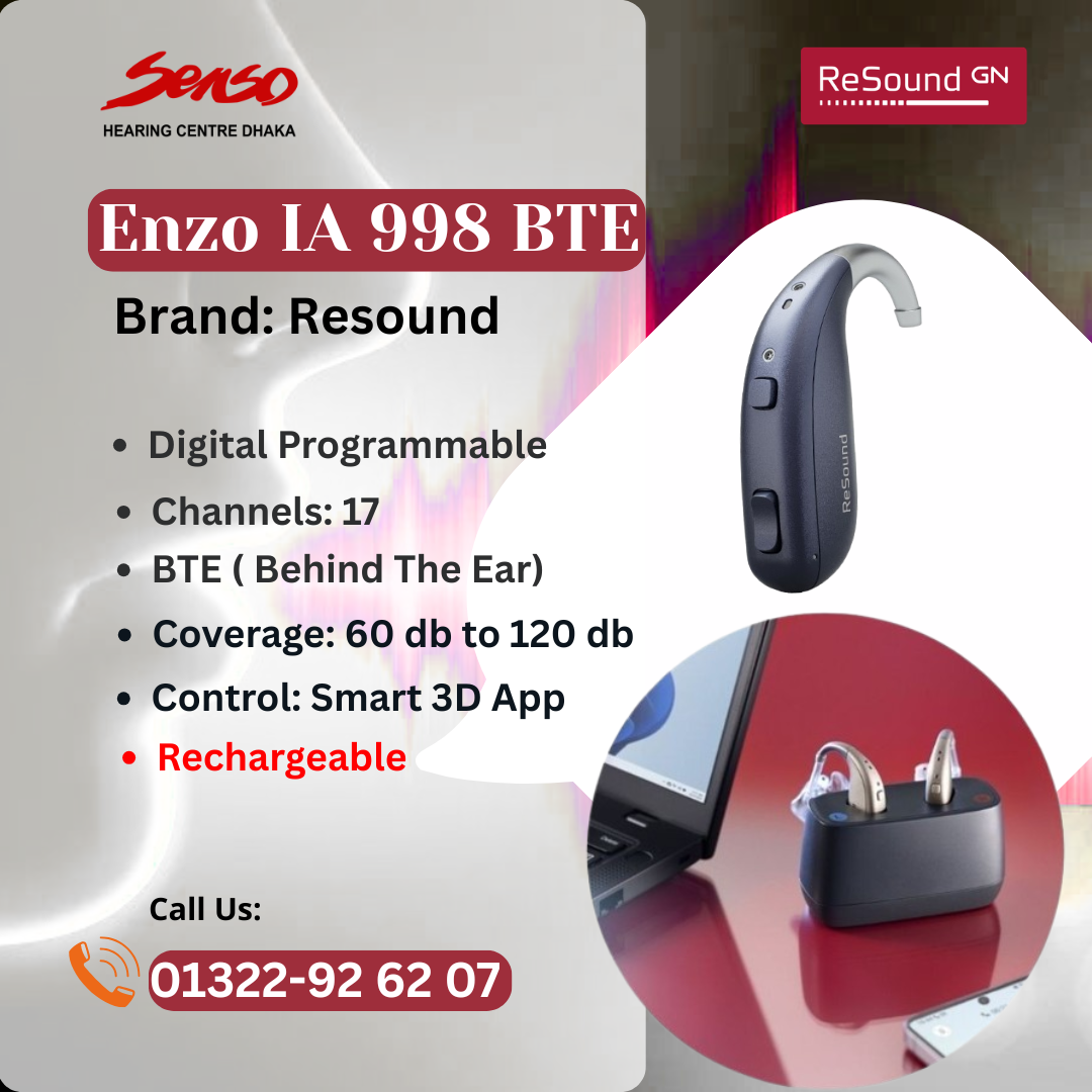 Resound ENZO IA 998 BTE rechargeable hearing aid price in Bangladesh