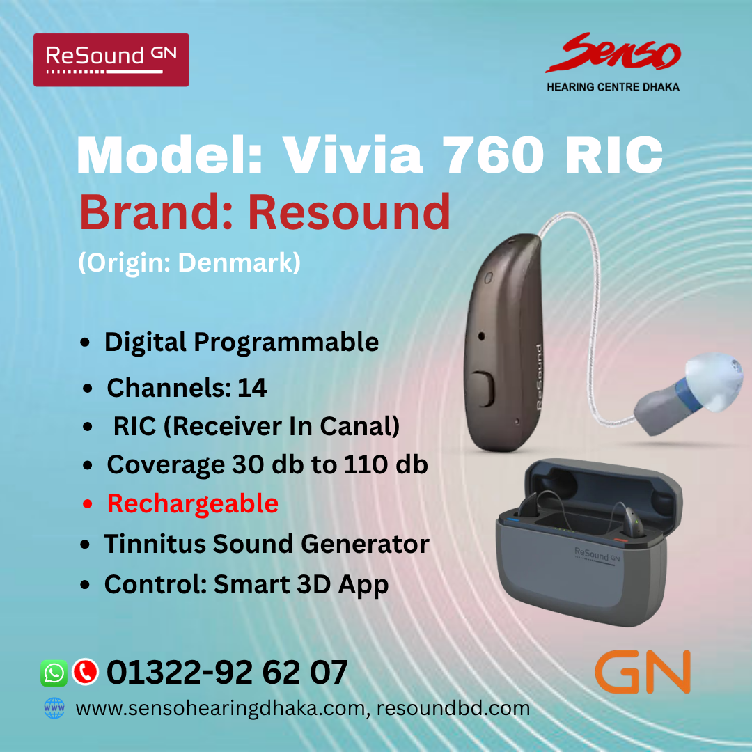 Resound Vivia 760 RIC rechargeable hearing aid